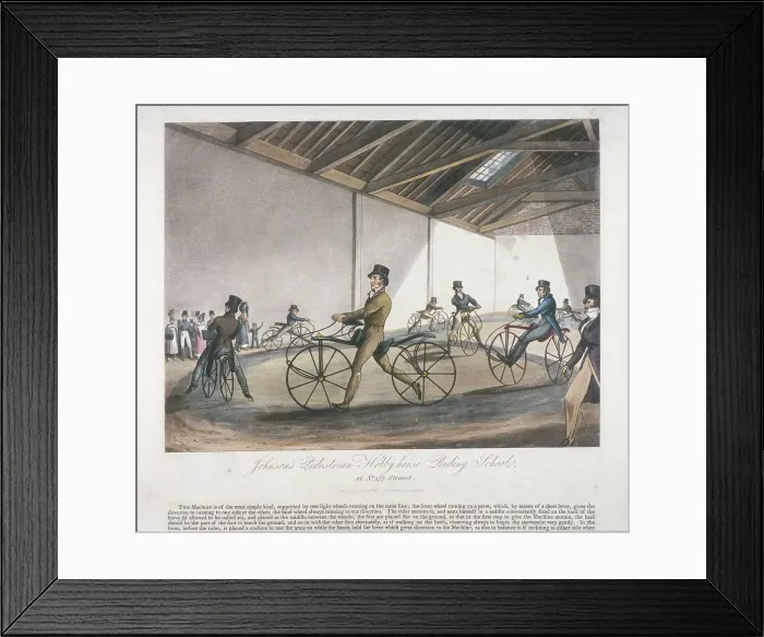 Framed Print : Johnsons Pedestrian Hobbyhorse Riding School, the Strand, Westminster, London, 1819 Framed Print : Johnsons Pedestrian Hobbyhorse Riding School, the Strand, Westminster, London, 1819