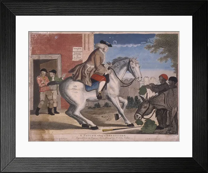Framed Print : A Taylor riding to Brentford, 1786. Artist: TS Stayner Framed Print : A Taylor riding to Brentford, 1786. Artist: TS Stayner