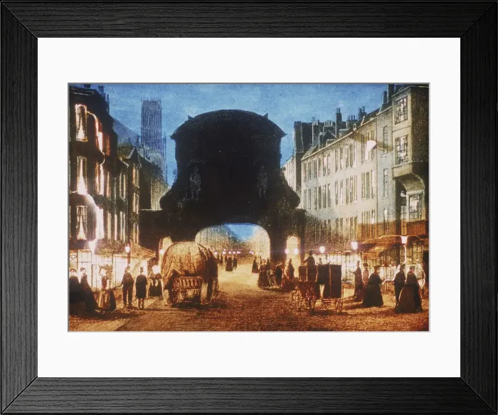 Framed Print : View of Temple Bar at night, c1851 Framed Print : View of Temple Bar at night, c1851