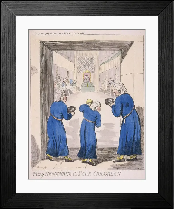 Framed Print : Pray remember us poor children, 1795. Artist: Isaac Cruikshank Framed Print : Pray remember us poor children, 1795. Artist: Isaac Cruikshank