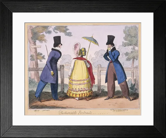 Framed Print : Fashionable Portraits, a scene in Hyde Park, 1819. Artist: Isaac Cruikshank Framed Print : Fashionable Portraits, a scene in Hyde Park, 1819. Artist: Isaac Cruikshank