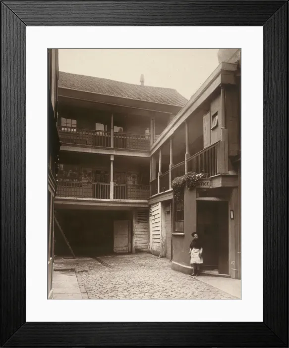 Framed Print : View of the courtyard at the Old Bell Inn, Holborn, London, 1884. Artist: Henry Dixon Framed Print : View of the courtyard at the Old Bell Inn, Holborn, London, 1884. Artist: Henry Dixon