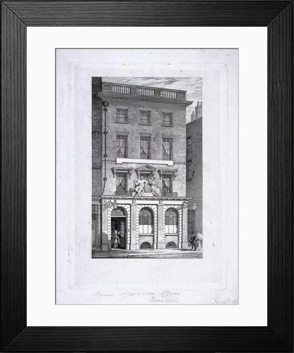 Framed Print : Union Assurance office, Cornhill, London, c1800. Artist: Samuel Rawle Framed Print : Union Assurance office, Cornhill, London, c1800. Artist: Samuel Rawle