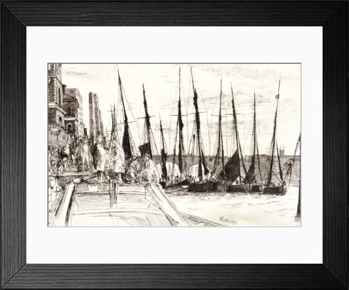 Framed Print : Boats alongside Billingsgate, London, 1859. Artist: James Abbott McNeill Whistler Framed Print : Boats alongside Billingsgate, London, 1859. Artist: James Abbott McNeill Whistler