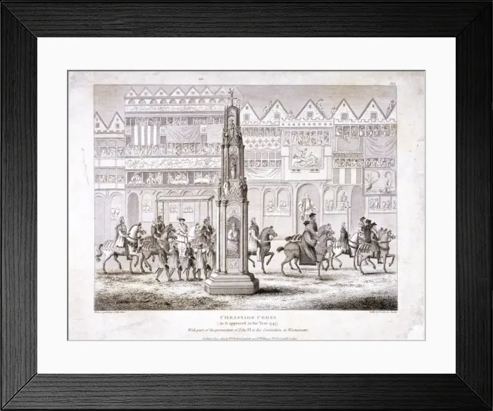 Framed Print : View of Cheapside Cross, London, 1809 Framed Print : View of Cheapside Cross, London, 1809
