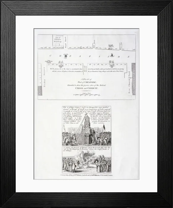 Framed Print : The destruction of the Cheapside Cross, London, 1809 Framed Print : The destruction of the Cheapside Cross, London, 1809