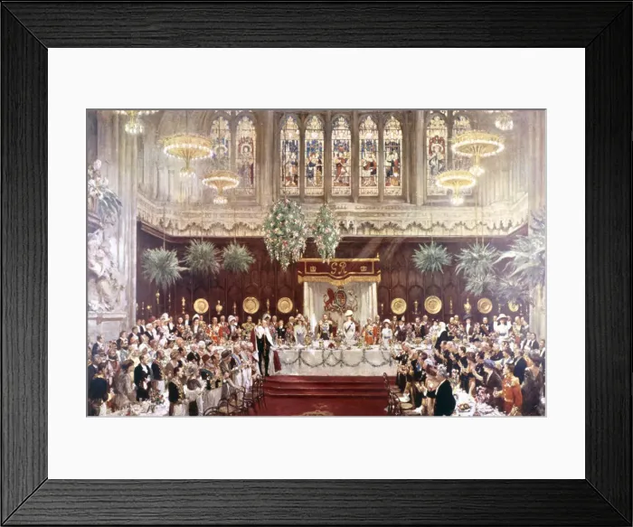 Framed Print : View of the Coronation luncheon for King George V and Queen Mary consort, London, 1911 Framed Print : View of the Coronation luncheon for King George V and Queen Mary consort, London, 1911