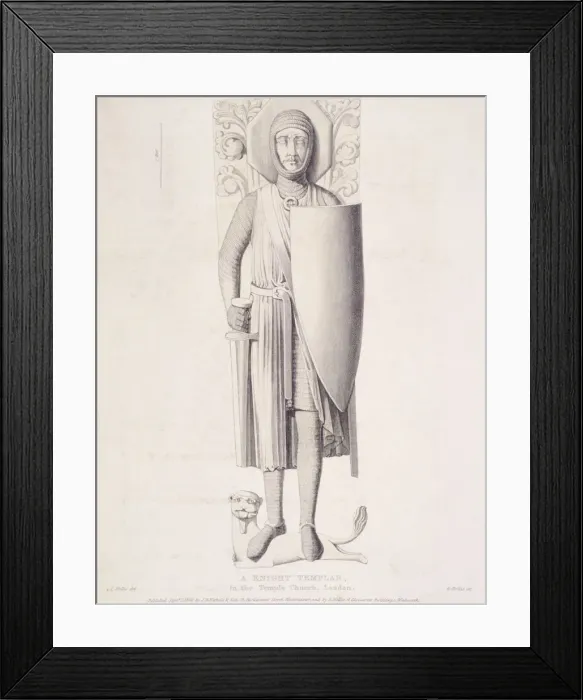 Framed Print : View of the effigy of a knight from Temple Church, London, 1840. Artist: George Hollis Framed Print : View of the effigy of a knight from Temple Church, London, 1840. Artist: George Hollis