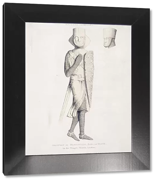 View of the effigy of Geoffrey de Mandeville, Earl of Essex, from Temple Church, London, 1840