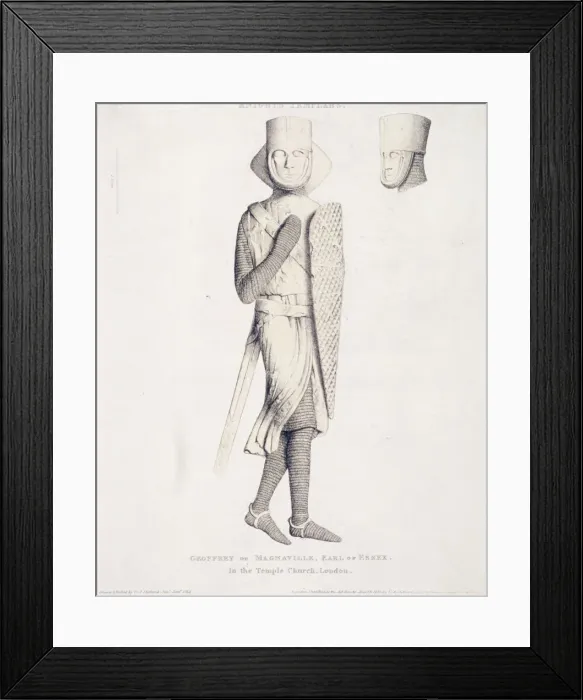 Framed Print : View of the effigy of Geoffrey de Mandeville, Earl of Essex, from Temple Church, London, 1840 Framed Print : View of the effigy of Geoffrey de Mandeville, Earl of Essex, from Temple Church, London, 1840