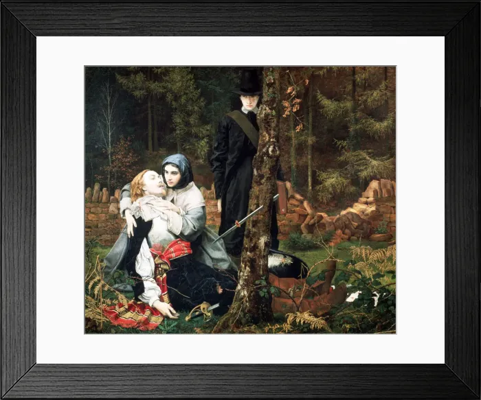 Framed Print : The Wounded Cavalier, 1855. Artist: William Shakespeare Burton Framed Print : The Wounded Cavalier, 1855. Artist: William Shakespeare Burton