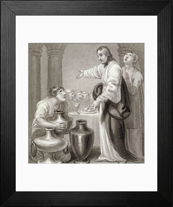Framed Print : The Marriage at Cana, c1810-c1844. Artist: Henry Corbould Framed Print : The Marriage at Cana, c1810-c1844. Artist: Henry Corbould