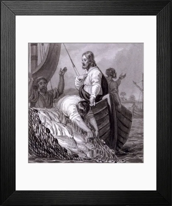 Framed Print : The Miraculous Draught of Fishes, c1810-c1844. Artist: Henry Corbould Framed Print : The Miraculous Draught of Fishes, c1810-c1844. Artist: Henry Corbould