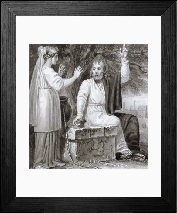 Framed Print : Christ and the Woman of Samaria, c1810-c1844. Artist: Henry Corbould Framed Print : Christ and the Woman of Samaria, c1810-c1844. Artist: Henry Corbould