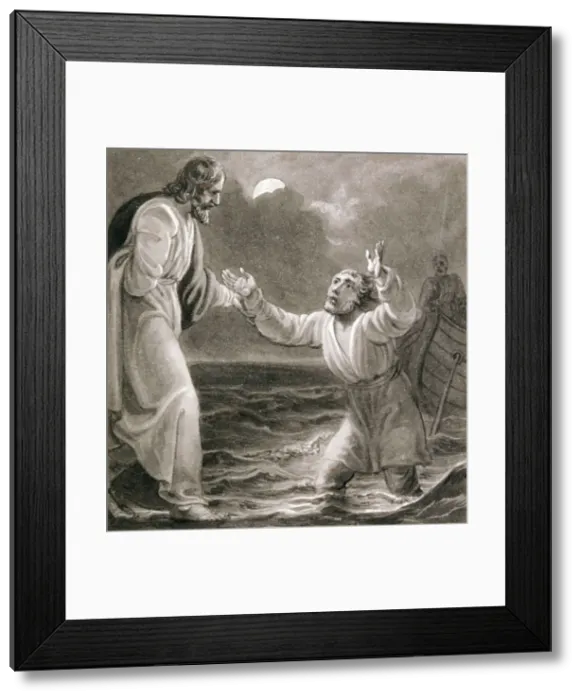 Framed Print : Christ Walking on the Water, c1810-c1844. Artist: Henry Corbould Framed Print : Christ Walking on the Water, c1810-c1844. Artist: Henry Corbould