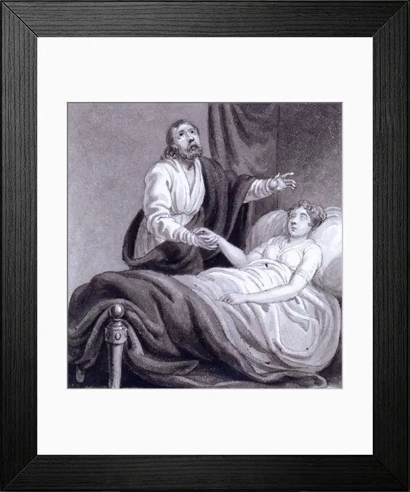 Framed Print : The Raising of Jairuss Daughter, c1810-c1844. Artist: Henry Corbould Framed Print : The Raising of Jairuss Daughter, c1810-c1844. Artist: Henry Corbould