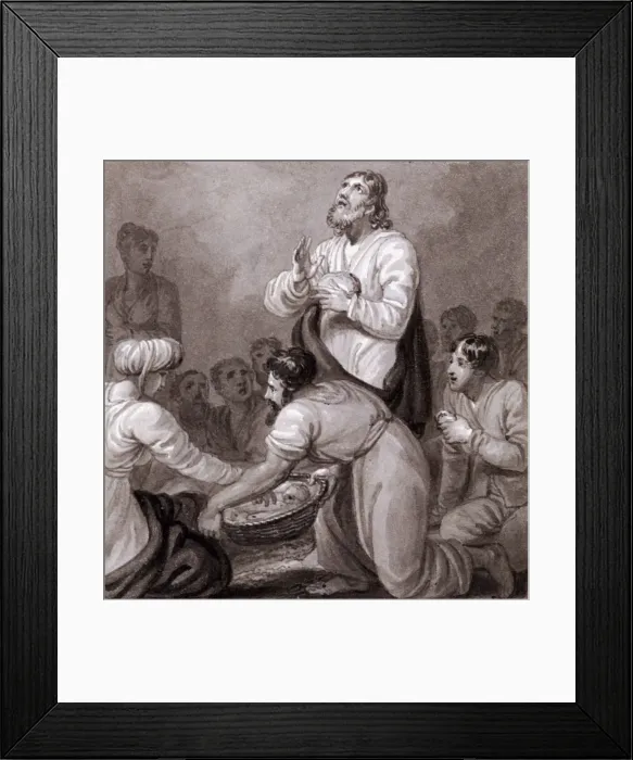 Framed Print : The Miracle of the Loaves and Fishes, c1810-c1844. Artist: Henry Corbould Framed Print : The Miracle of the Loaves and Fishes, c1810-c1844. Artist: Henry Corbould