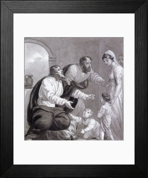 Framed Print : Christ and the children, c1810-c1844. Artist: Henry Corbould Framed Print : Christ and the children, c1810-c1844. Artist: Henry Corbould