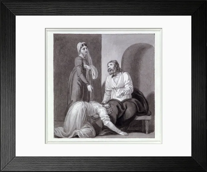 Framed Print : Christ with Martha and Mary, c1810-c1844. Artist: Henry Corbould Framed Print : Christ with Martha and Mary, c1810-c1844. Artist: Henry Corbould