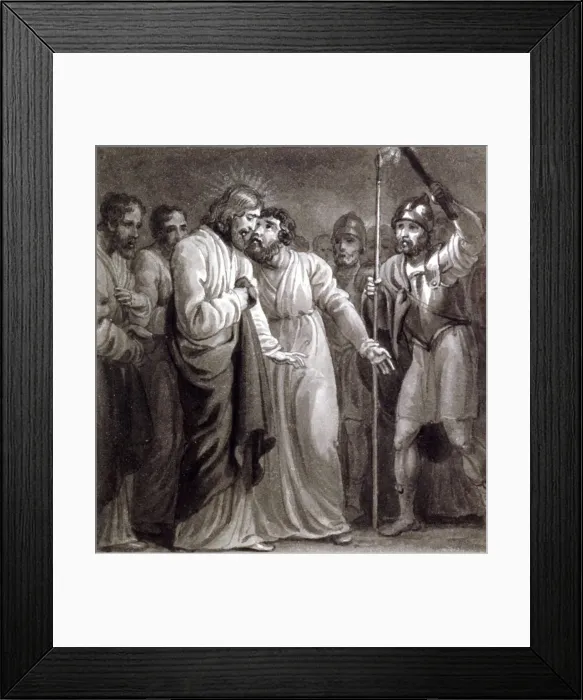 Framed Print : The Betrayal of Christ, c1810-c1844. Artist: Henry Corbould Framed Print : The Betrayal of Christ, c1810-c1844. Artist: Henry Corbould