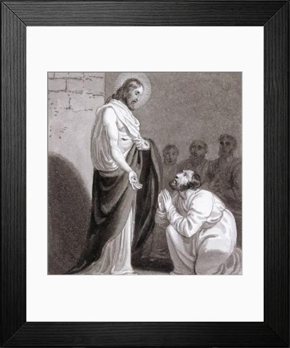 Framed Print : Christ and St Thomas, c1810-c1844. Artist: Henry Corbould Framed Print : Christ and St Thomas, c1810-c1844. Artist: Henry Corbould