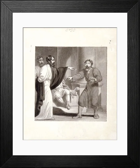 Framed Print : Blinding of Elymas, c1810-c1844. Artist: Henry Corbould Framed Print : Blinding of Elymas, c1810-c1844. Artist: Henry Corbould