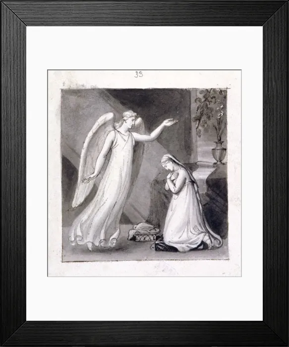 Framed Print : The Annunciation, 19th century. Artist: Corbould Family Framed Print : The Annunciation, 19th century. Artist: Corbould Family