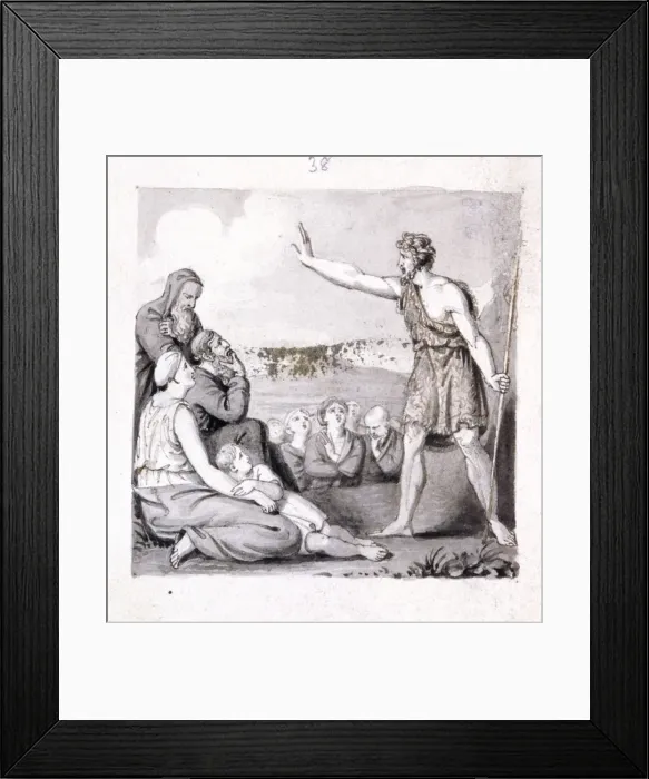 Framed Print : St John the Baptist preaching, 19th century. Artist: Corbould Family Framed Print : St John the Baptist preaching, 19th century. Artist: Corbould Family