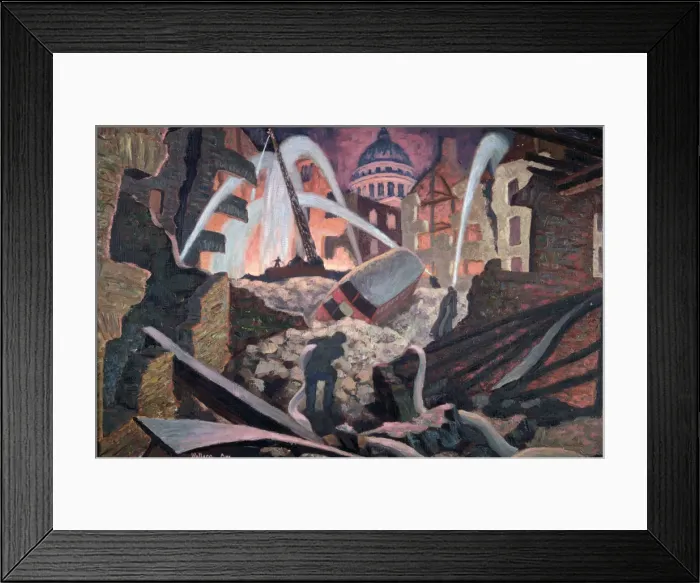 Framed Print : Bombed ruins near St Paul s, London. Artist: James Robert Wallace Orr Framed Print : Bombed ruins near St Paul s, London. Artist: James Robert Wallace Orr