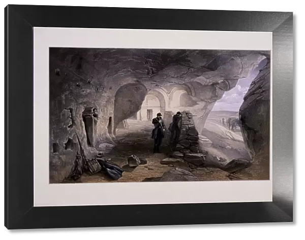 Excavated Church in the Caverns at Inkermann Looking West, Crimea, Ukraine, 1855