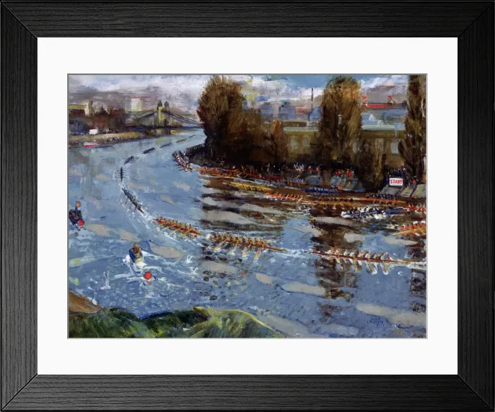 Framed Print : Head of the River for Schools, (rowing race on the Thames, London), after c1925 Framed Print : Head of the River for Schools, (rowing race on the Thames, London), after c1925