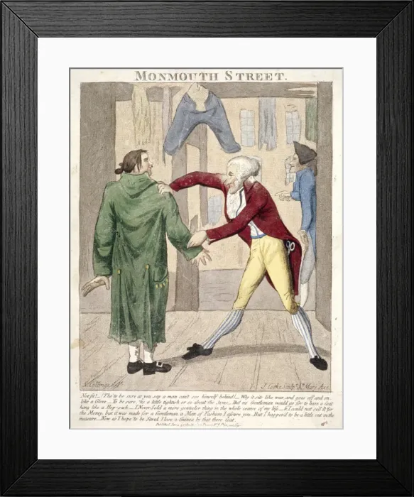 Framed Print : Monmouth Street. Not fit!... 1789. Artist: J Cooke Framed Print : Monmouth Street. Not fit!... 1789. Artist: J Cooke