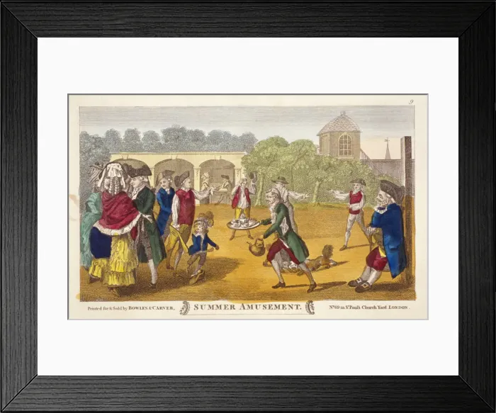 Framed Print : Summer amusement, possibly at White Conduit House, Islington, London, c1784 Framed Print : Summer amusement, possibly at White Conduit House, Islington, London, c1784