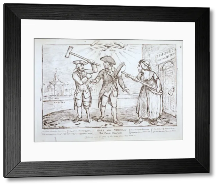 Framed Print : Mars and Venus... Chelsea, Kensington, London, 1784. Artist: Samuel Collings Framed Print : Mars and Venus... Chelsea, Kensington, London, 1784. Artist: Samuel Collings