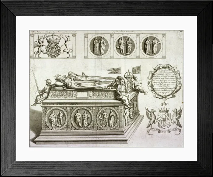 Framed Print : The tomb of Henry VII and Queen Elizabeth in the kings chapel in Westminster Abbey, London, c1750 Framed Print : The tomb of Henry VII and Queen Elizabeth in the kings chapel in Westminster Abbey, London, c1750