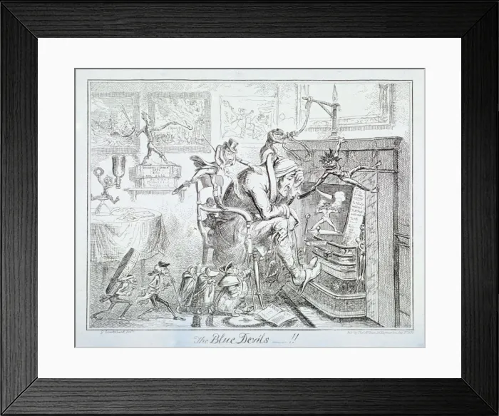 Framed Print : The Blue Devils, 1835. Artist: George Cruikshank Framed Print : The Blue Devils, 1835. Artist: George Cruikshank