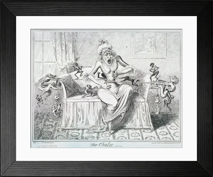 Framed Print : The Cholic, 1835. Artist: George Cruikshank Framed Print : The Cholic, 1835. Artist: George Cruikshank