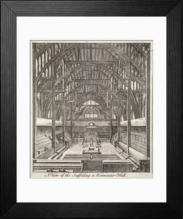 Framed Print : View of the scaffolding in Westminster Hall, London, c1760