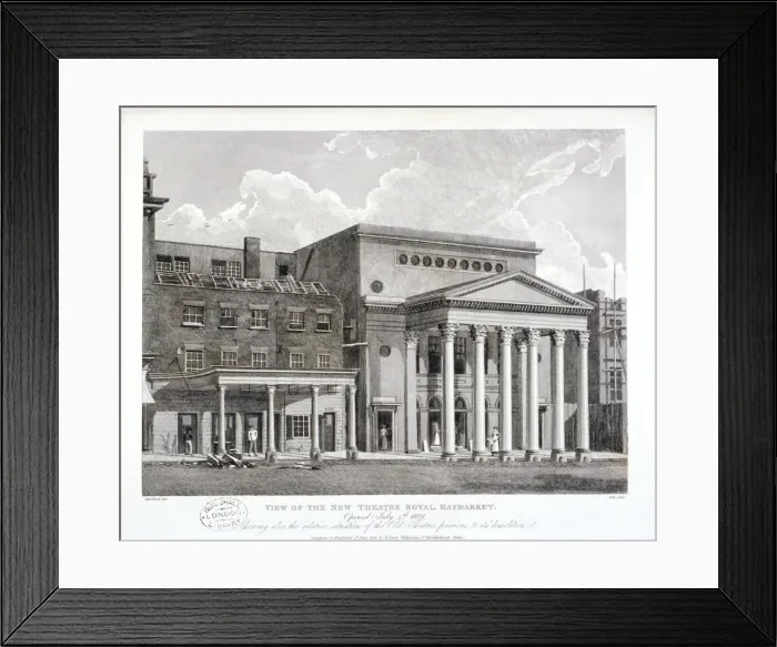 Framed Print : View of the Haymarket Theatre, Westminster, London, 1822. Artist: Thomas Dale
