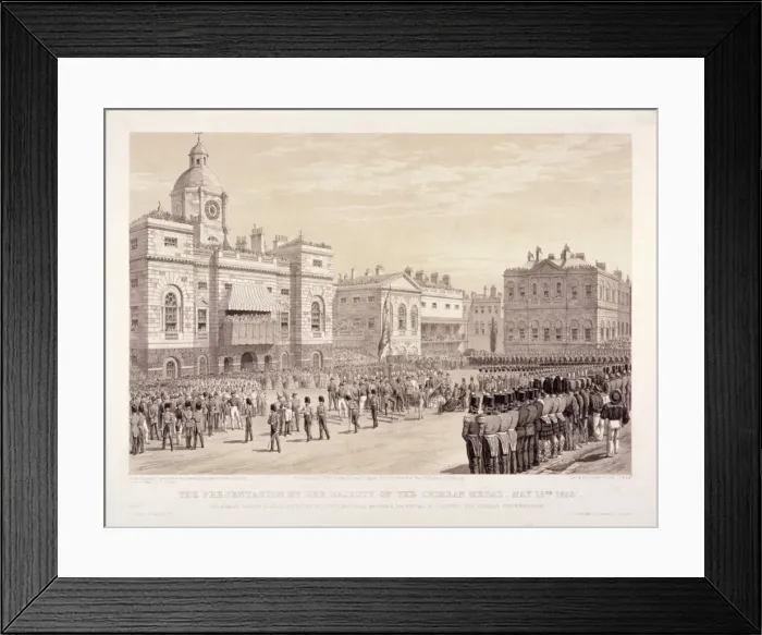 Framed Print : Presentation of the Crimean Medal by Queen Victoria to Colonel Sir Thomas Trowbridge, May 18th 1855 Framed Print : Presentation of the Crimean Medal by Queen Victoria to Colonel Sir Thomas Trowbridge, May 18th 1855