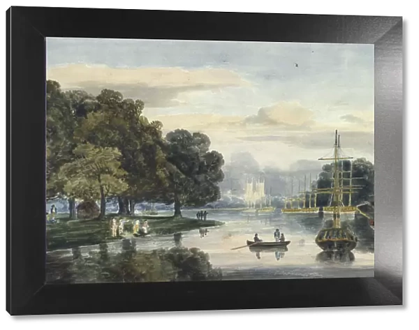 View of the flotilla on the Serpentine, Hyde Park, London, 1814