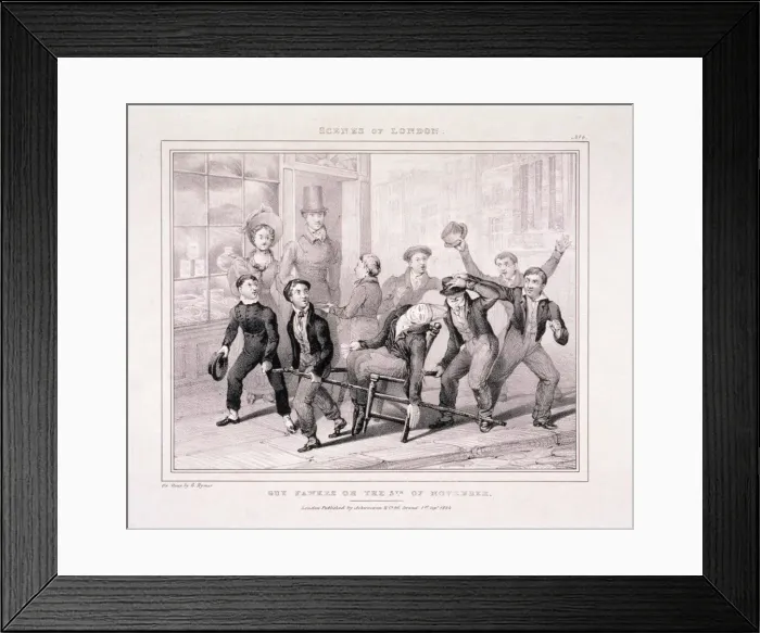 Framed Print : Guy Fawkes or the 5th of November, 1834. Artist: G Rymer Framed Print : Guy Fawkes or the 5th of November, 1834. Artist: G Rymer