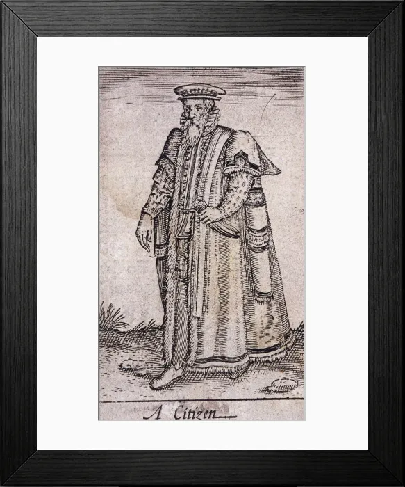 Framed Print : A citizen of London in civic costume, c1600 Framed Print : A citizen of London in civic costume, c1600