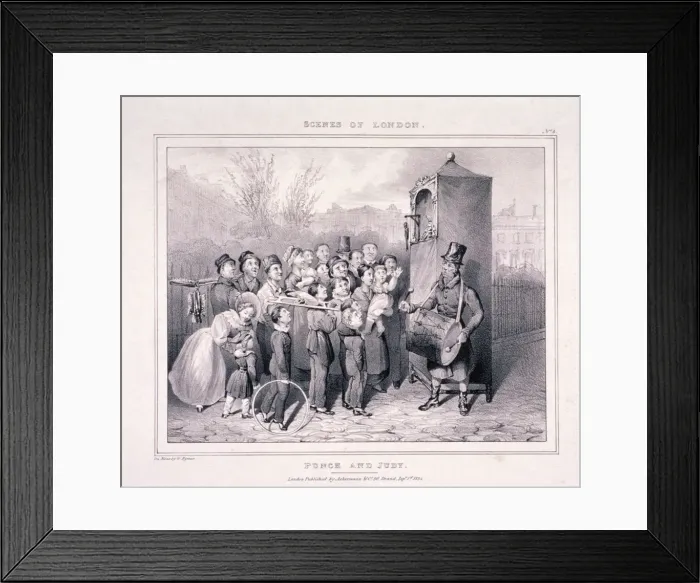 Framed Print : Punch and Judy, 1834. Artist: G Rymer Framed Print : Punch and Judy, 1834. Artist: G Rymer