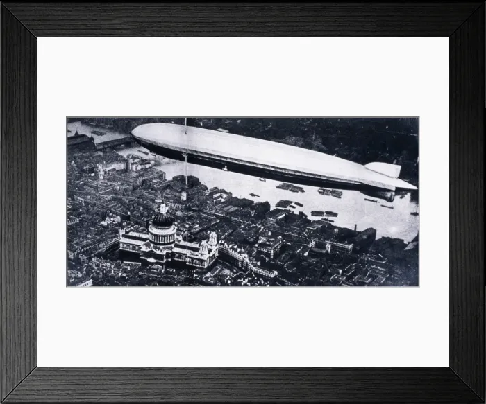 Framed Print : Aerial view from the north west of the Graf Zeppelin above St Pauls and the River Thames, 1930 Framed Print : Aerial view from the north west of the Graf Zeppelin above St Pauls and the River Thames, 1930
