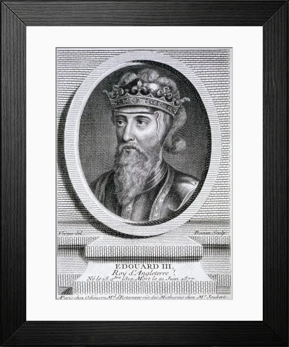 Framed Print : Edward III, King of England, c1347, (c1750). Artist: Pierre Francois Basan Framed Print : Edward III, King of England, c1347, (c1750). Artist: Pierre Francois Basan
