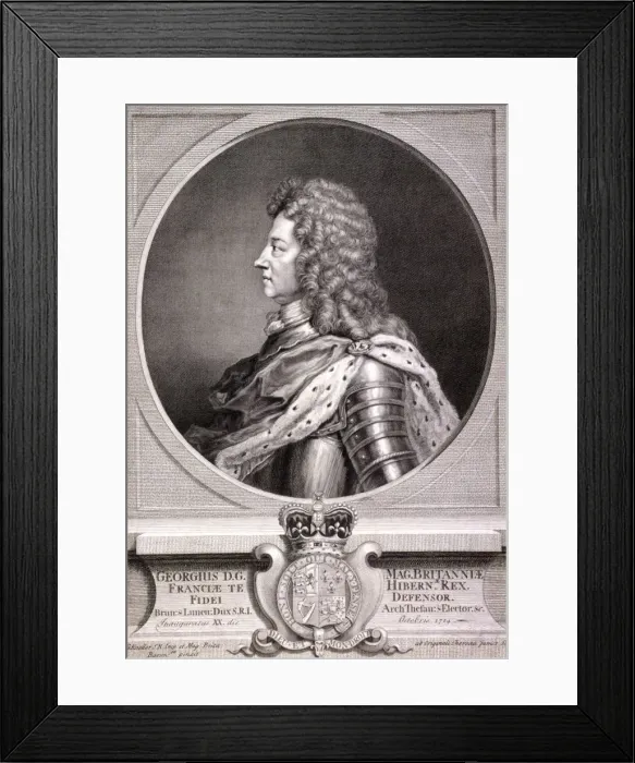 Framed Print : George I, King of Great Britain, c1700. Artist: J Chereau Framed Print : George I, King of Great Britain, c1700. Artist: J Chereau