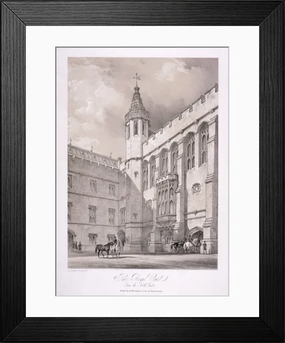 Framed Print : Guy Fawkes heading towards the cellar in the Palace of Westminster, London, 1605, (c1820) Framed Print : Guy Fawkes heading towards the cellar in the Palace of Westminster, London, 1605, (c1820)