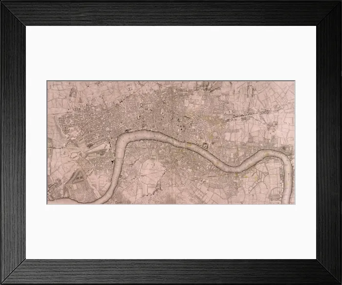 Framed Print : Map of the London showing Civil War fortifications, 1749. Artist: Isaac Basire Framed Print : Map of the London showing Civil War fortifications, 1749. Artist: Isaac Basire
