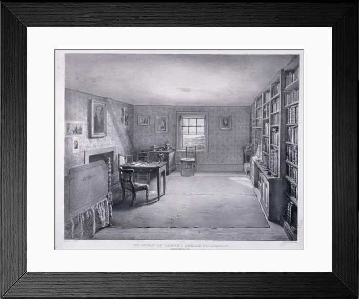 Framed Print : Samuel Taylor Coleridges study in Highgate, Haringey, London, c1835 Framed Print : Samuel Taylor Coleridges study in Highgate, Haringey, London, c1835